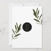 Olive Leaves Greenery Wedding Save The Date (Achterkant)