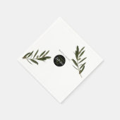 Olive Leaves Greenery Wedding Servet (Hoek)