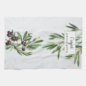 Olive Leaves Grieks eiland Yiayia grootmoeder Theedoek (Horizontaal)