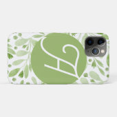 Olive Leaves Initial iPhone Case  (Achterkant (horizontaal))
