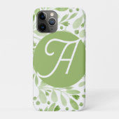 Olive Leaves Initial iPhone Case  (Achterkant)