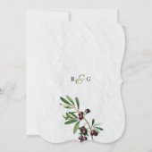 Olive Leaves Mediterranean Greek Island Wedding Kaart (Achterkant)
