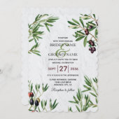 Olive Leaves Mediterranean Greek Island Wedding Kaart (Voorkant / Achterkant)