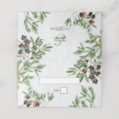 Olive Leaves Mediterranean Greek Island Wedding Plaatskaartje (Buitenkant ongevouwen)