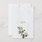 Olive Leaves Mediterranean Greek Island Wedding RSVP Kaartje (Achterkant)