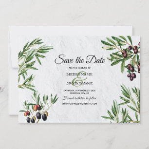Olive Leaves Mediterranean Greek Island Wedding Save The Date