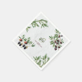Olive Leaves Mediterranean Greek Island Wedding Servet (Hoek)