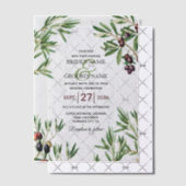 Olive Leaves Mediterranean Greek Island Wedding Vellum Uitnodigingen (Offset (Uitnodiging))