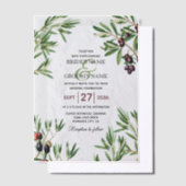 Olive Leaves Mediterranean Greek Island Wedding Vellum Uitnodigingen (Offset)