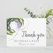 Olive Leaves Modern Hartelijk dank voor uw woordka Bedankkaart (Staand voorkant)