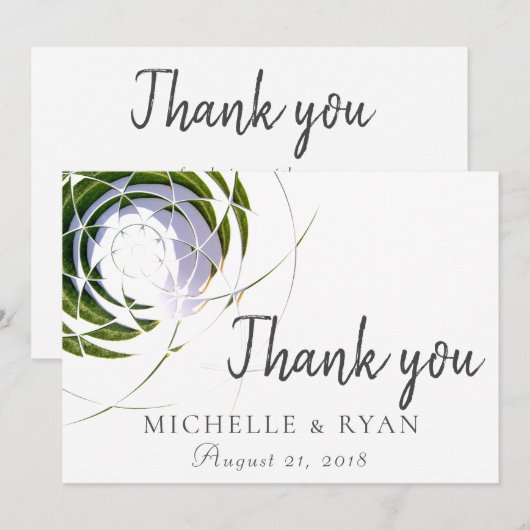 Olive Leaves Modern Hartelijk dank voor uw woordka Bedankkaart (Voorkant / Achterkant)