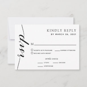 Olive Leaves Monogram Crest Weddenschap RSVP