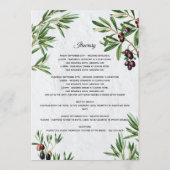 Olive Leaves Weddenschap Welkomstprogramma Programmakaart (Achterkant)