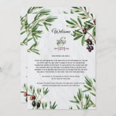 Olive Leaves Weddenschap Welkomstprogramma Programmakaart (Voorkant / Achterkant)