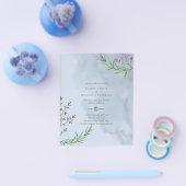 Olive Leaves Wedding Dusty Blue Lemon Flyer (Enkel)