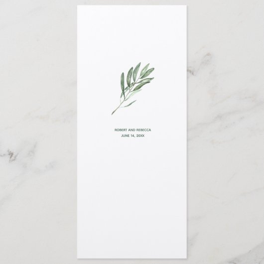 Olive Leaves Wedding Menu (Achterkant)