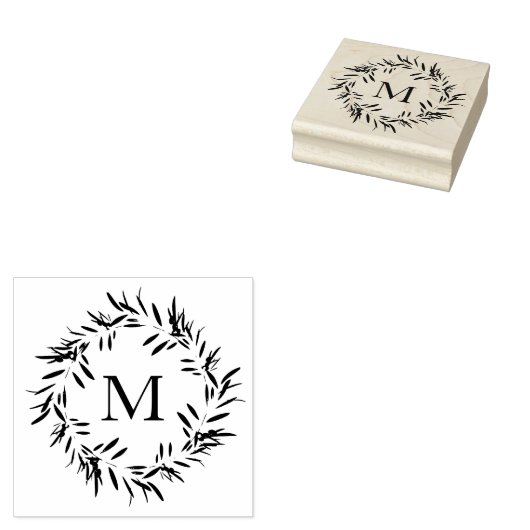 Olive Leaves Wreath Rubberstempel (Gestempeld)