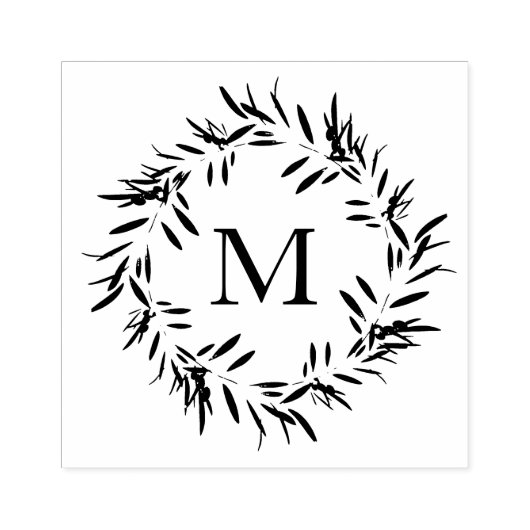 Olive Leaves Wreath Rubberstempel (Afrduk)