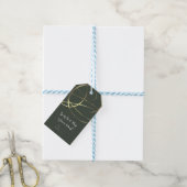 Olive legergroen & goud namaakfolie aangepaste gun cadeaulabel (Met Touw)