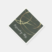 Olive legergroen & gouden namaakfolie aangepast fe servetten (Hoek)