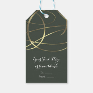 Olive legergroene & gouden neppfolie aangepast cad cadeaulabel