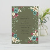 Olive Lily Moody Bruiloft Kaart (Staand voorkant)