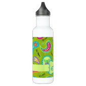 Olive Lime Green Modern Paisley Pattern Monogram Waterfles (Links)