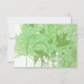 Olive Limoen Woodland Birds & Swirls Wedding RSVP (Voorkant)