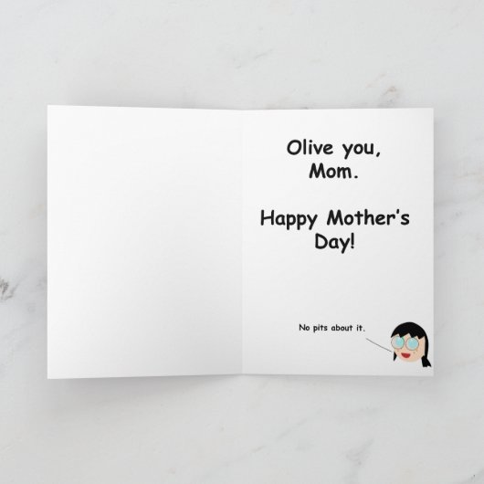 Olive, mama, Moederdag Kaart (Binnen)