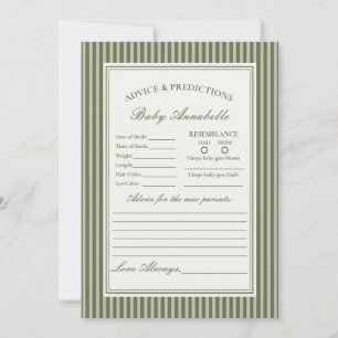 Olive Martini Gestreepte Groene Advies voor Baby K Kaart