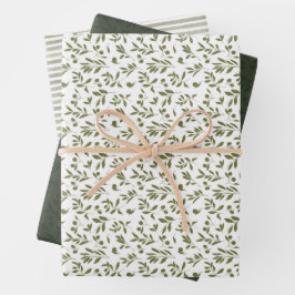 Olive 'Martini' Green  Inpakpapier Vel