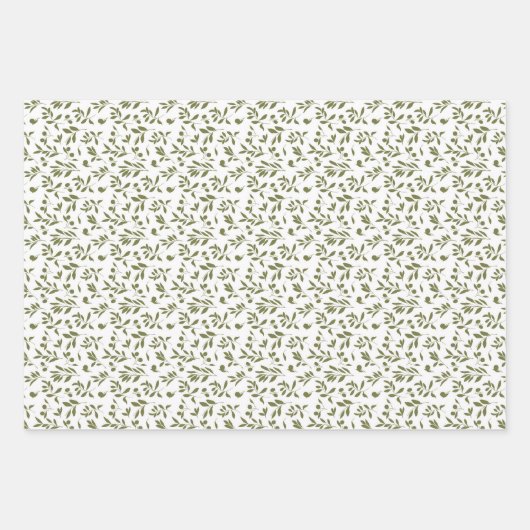 Olive 'Martini' Green  Inpakpapier Vel (Voorkant)