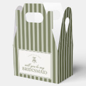 Olive Martini Green Stripe Bridesmaid Proposal Box Bedankdoosjes (Geopend)
