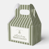 Olive Martini Green Stripe Bridesmaid Proposal Box Bedankdoosjes (Voorkant Zijde)