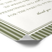 Olive Martini Green Striped Advice for Baby Game Poster (Hoek)