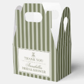 Olive Martini Green Striped Bridal Shower Bedankdoosjes (Geopend)