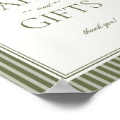 Olive Martini Green Striped Cards and Gifts Sign Poster (Hoek)