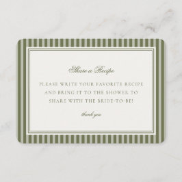 Olive Martini Green Striped Share a Recipe Insert Informatiekaartje