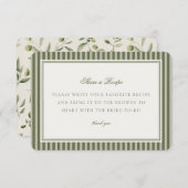 Olive Martini Green Striped Share a Recipe Insert Informatiekaartje (Voorkant / Achterkant)