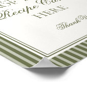 Olive Martini Green Striped Share Recipe Bridal Poster (Hoek)