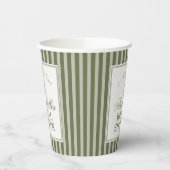 Olive Martini Old Money Striped Bridal Shower Papieren Bekers (Links)