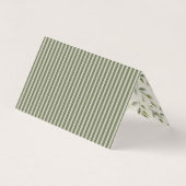 Olive Martini Old Money Striped Place Cards Kaart (Achterkant)