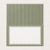 Olive Martini Old Money Striped Place Cards Kaart (Buitenkant ongevouwen)