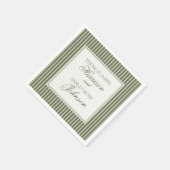 Olive Martini Old Money Striped Wedding Servet (Hoek)