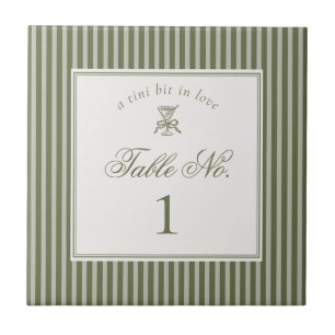 Olive Martini Old Money Trouwtafel Nummer Tegeltje