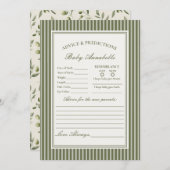 Olive Martini Striped Green Advice for Baby Card Kaart (Voorkant / Achterkant)