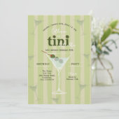 Olive Martini Thema Verjaardag Uitnodiging (Staand voorkant)