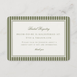 Olive Martini Tini Bit Closer Bridal Registry Informatiekaartje