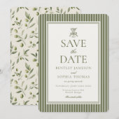Olive Martini Tini Bit Closer Streep Save the Date Kaart (Voorkant / Achterkant)