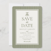 Olive Martini Tini Bit Closer Stripe Save the Date Kaart (Voorkant)